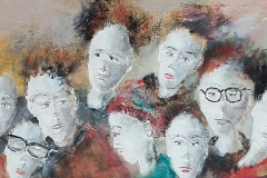 "crowd" 170x47 cm, Acryl auf Hartfaserplatte, Acrylmasse - verkauft -