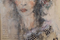 "Jade" 30 cm x 24 cm,Acryl, Kohle auf Papier