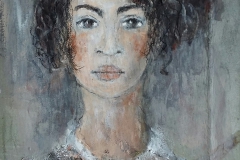 "Sude" 32 cm x 26 cm, Acryl, Kohle auf Papier mit Rahmen verkauft