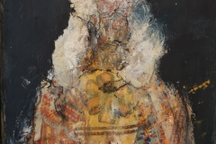 "Herzogin III" Collage (Acryl, Stoff, Kohle) auf Papier mit Rahmen 31 cm x 23 cm verkauft