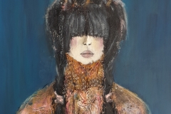 "gefasst" mix media auf leinwand 80 cm x 70 cm - gefasst -verkauft