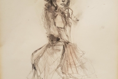 "Mannequin" Bleistift,Kohle,Wasssefarben auf Papier 31 cm x 21 cm mit Rahmen