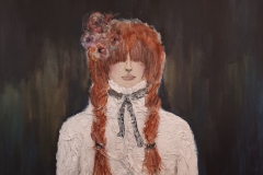 "Schulmädchen" Mix Media auf Leinwand 100 cm x 100 cm verkauft