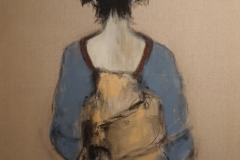 "hinreißend" Acryl, Kohle auf Naturleinwand 100 cm x 80 cm verkauft