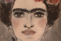 "Friducha" Acryl,Kohle auf Papier mit Rahmen  31 cm x 21 cm verkauft