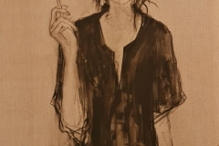 "Sehnsucht" Kohle auf Leinwand 100 cm x 80 cm verkauft