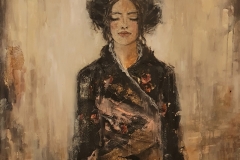 "Person der Künste" mix media auf Leinwand 110 cm x 90 cm verkauft