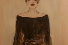 "sensibel" Acryl,Kohle auf Leinwand 100 cm x 80 cm - verkauft -