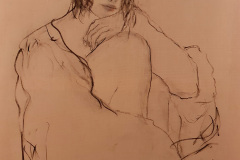 "unbekümmert" Kohle auf Leinwand 100 cm x 80 cm verkauft