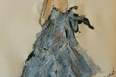 "Mannequin" mix media auf Papier 31 cm x 21 cm mit Rahmen verkauft