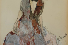 "Mannequin" mix media auf Papier 31 cm x 21 cm mit Rahmen verkauft