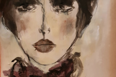 "unabhängig" Acryl,Papier,Kohle auf Papier mit Rahmen 40 cm x 30 cm verkauft