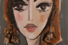 "Julia" Acryl,Kohle,Papier auf Leinwand 120 cm x 90 cm verkauft