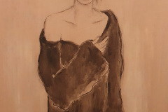 "verschlossen" Acryl, Kohle auf Leinwand 100 cm x 80 cm verkauft