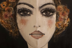 "warmherzig" Acryl,Kohle,Papier auf Leinwand 100 cm x 100 cm verkauft 