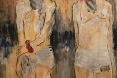 "außergewöhnlich" Acryl,Kohle,Papier auf Leinwand 150 cm x 120 cm verkauft 