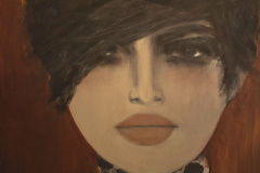 "Selbstvertrauen" Acryl,Kohle,Papier auf Leinwand 90 cm x 70 cm