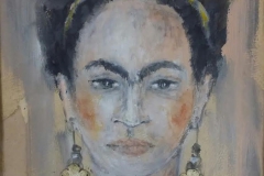 "Fri.Kah" 33 x 27 cm, Acryl , Kohle auf Papier mit Rahmen - verkauft -