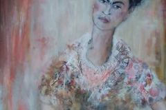 "Frida" 70 x 80 cm, Acryl auf Leinwand, Collage - verkauft -