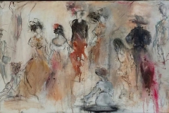 "Randgruppe I" 100 x 40 cm , Acryl auf Leinwand - verkauft -