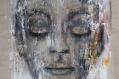 "abgelehnt" 100 cm x 80 cm, Acryl, Kohle auf Leinwand verkauft