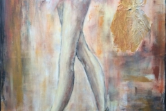"ohne Titel" 120x90 cm, Acryl auf Leinwand, Collage - verkauft -