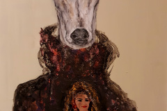 "Einladung" mix media auf Leinwand 80 cm x 50 cm verkauft