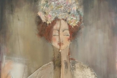 "Grazie I " Mix Media auf Leinwand (Acryl,Stoff,Papier) - verkauft -